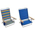 Rio Brands Rio Brands 8028397 5 Position Adjustable Assorted Colors Beach Folding Chair; Pack of 4 8028397